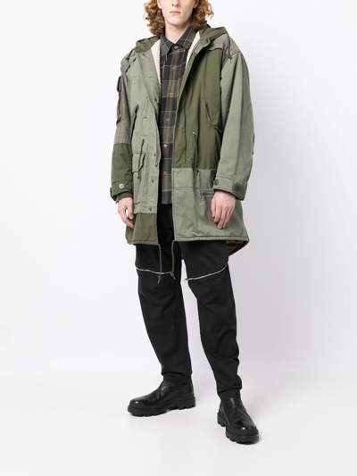 Shop Undercoverism Deconstructed Hooded Parka In Green