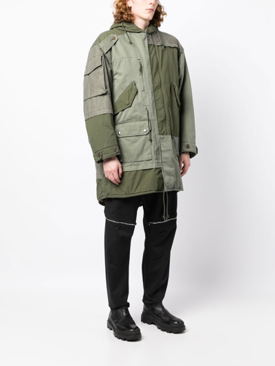 Shop Undercoverism Deconstructed Hooded Parka In Green