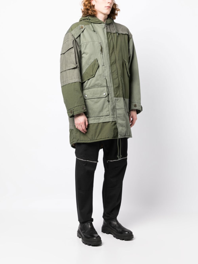 Undercoverism Deconstructed Hooded Parka In Green