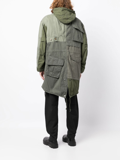 Shop Undercoverism Deconstructed Hooded Parka In Green