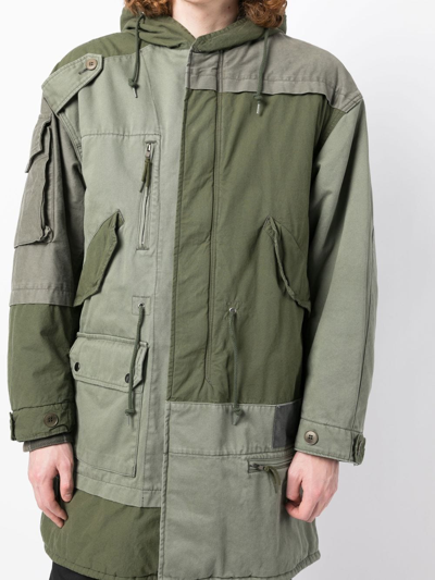 Shop Undercoverism Deconstructed Hooded Parka In Green