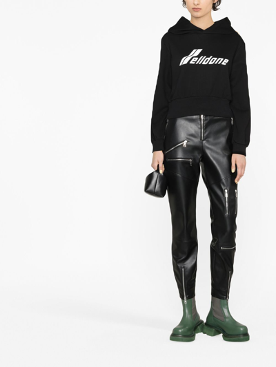 We11 Done Logo-print Hoodie In Black