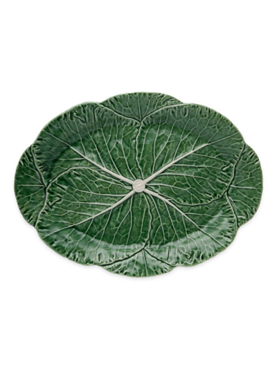 Shop Bordallo Pinheiro Cabbage Oval Serving Platter In Green