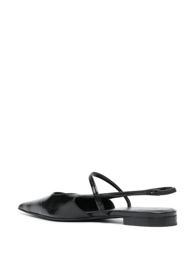Shop Totême The Sharp Slingback Flat Sandals In Black
