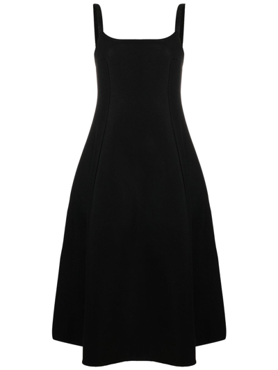 Shop Khaite Off-shoulder A-line Midi Dress In Black