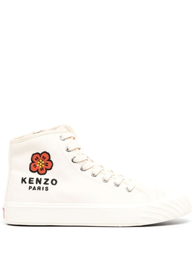 Shop Kenzo High-top Sneakers In Neutrals