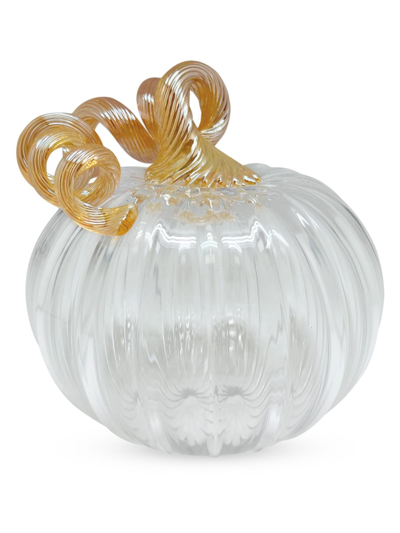 Shop Mariposa Studio Glass Pumpkin In Clear And Gold