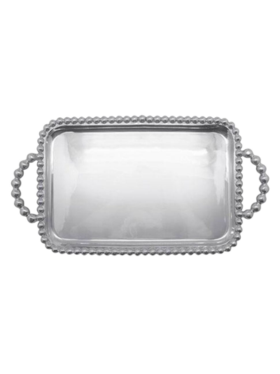 Shop Mariposa String Of Pearls Service Tray In Silver