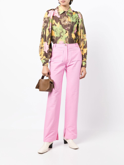 Shop Rejina Pyo Ellis Organic-cotton Straight Trousers In Pink