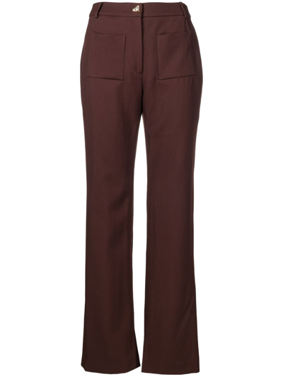 Shop Rejina Pyo Ellis Two-pocket Flared Trousers In Brown