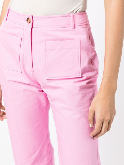 Shop Rejina Pyo Ellis Organic-cotton Straight Trousers In Pink