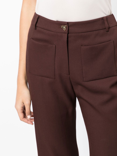 Shop Rejina Pyo Ellis Two-pocket Flared Trousers In Brown