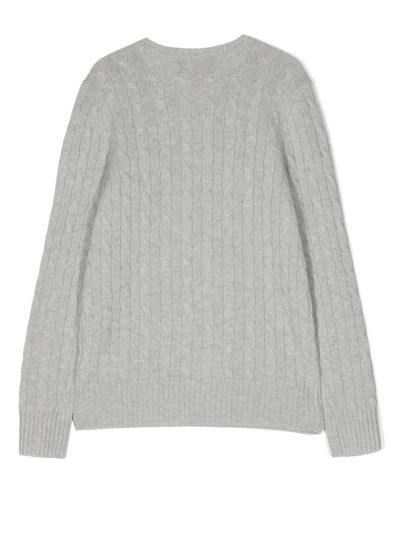 Shop Ralph Lauren Cable-knit Cashmere Jumper In Grey
