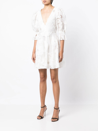 Shop Macgraw Ritual V-neck Mini Dress In White