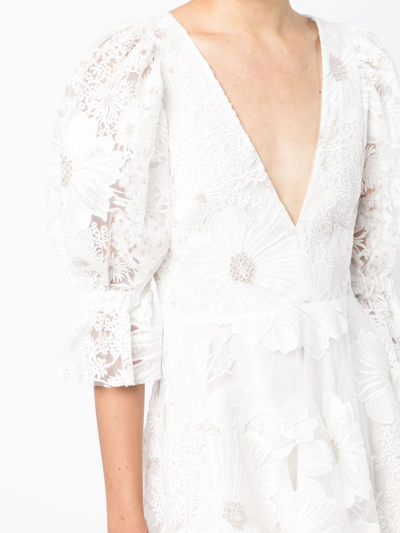 Shop Macgraw Ritual V-neck Mini Dress In White