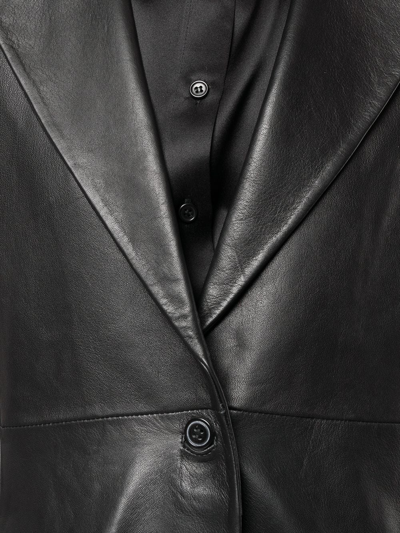 Shop Reformation Veda Bowery Leather Blazer In Black