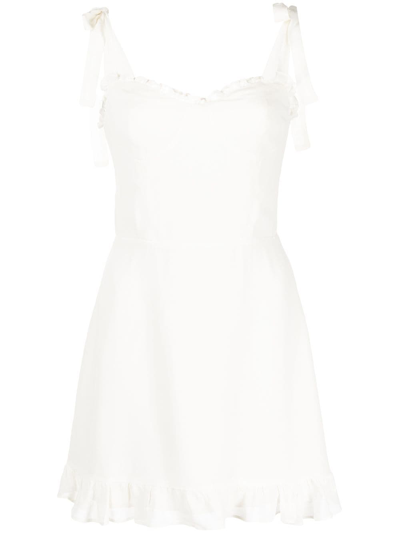 Shop Reformation Christine Ruffle-trim Minidress In White