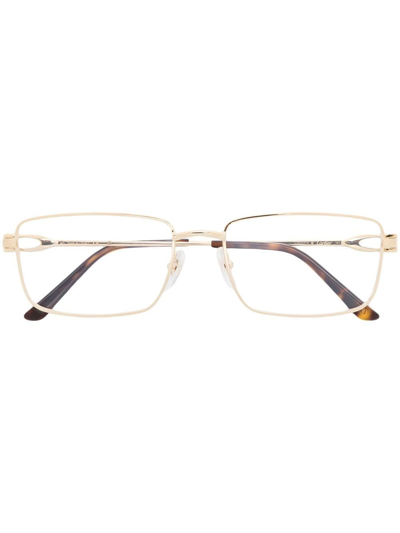 Cartier Square-frame Logo-plaque Sunglasses In Gold