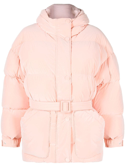Shop Ienki Ienki Belted Puffer Jacket In Pink