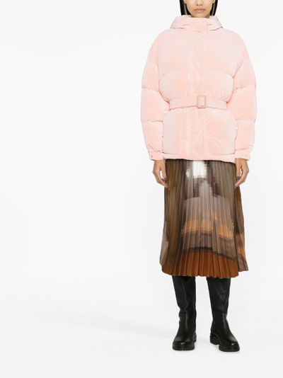 Ienki Ienki Michlin Quilted Polished Shell Hooded Down Jacket In Pink