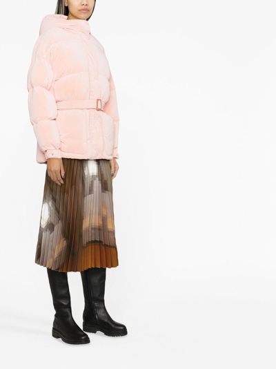 Ienki Ienki Michlin Quilted Polished Shell Hooded Down Jacket In Pink