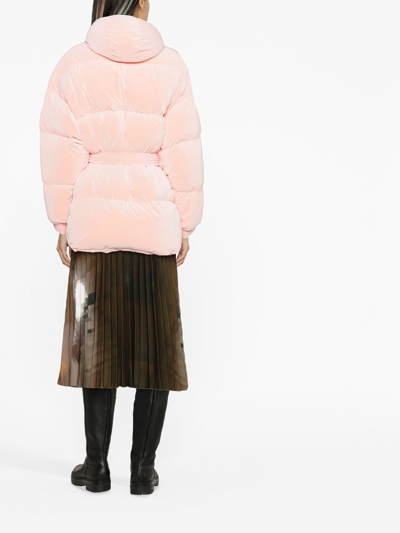 Ienki Ienki Michlin Quilted Polished Shell Hooded Down Jacket In Pink