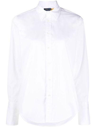 Shop Polo Ralph Lauren Cotton Button-up Shirt In White