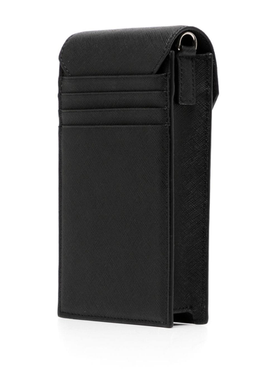 Shop Vivienne Westwood Orb-plaque Leather Phone Pouch In Black
