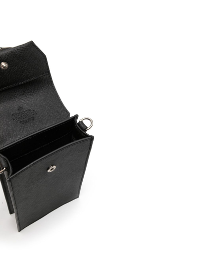 Shop Vivienne Westwood Orb-plaque Leather Phone Pouch In Black