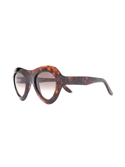 Shop Lapima Round Tinted Sunglasses In Brown