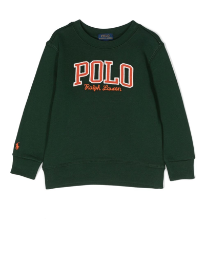 Shop Ralph Lauren Corduroy Appliqué-logo Sweatshirt In Green