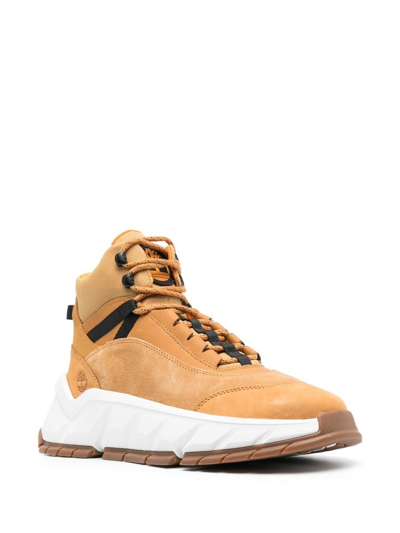 Shop Timberland Suede Lace-up Sneaker Boots In Brown