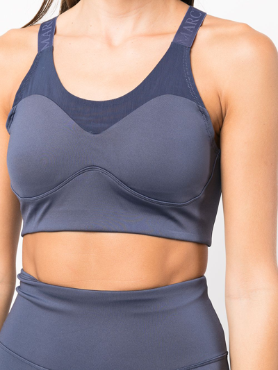 Shop Marchesa Olivia Sports Bra In Blue