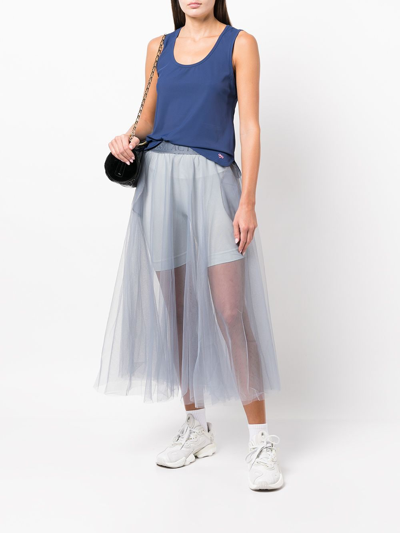 Shop Marchesa Anne Dance Skirt In Blue