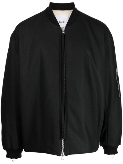 Shop Oamc Zipped Bomber-jacket In Black