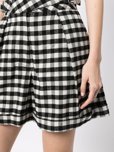Shop Kenzo Check-pattern Shorts In Black