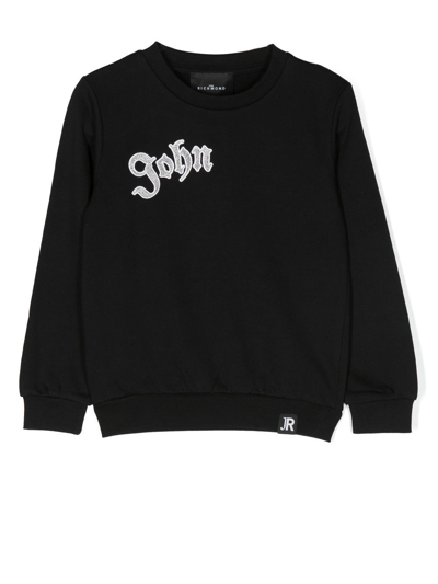 Shop John Richmond Junior Logo-embroidered Sweatshirt In Black