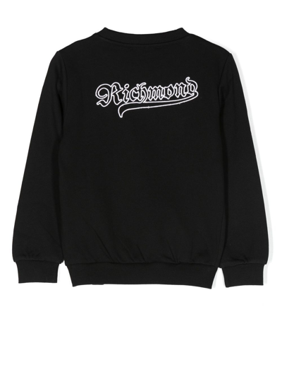 Shop John Richmond Junior Logo-embroidered Sweatshirt In Black
