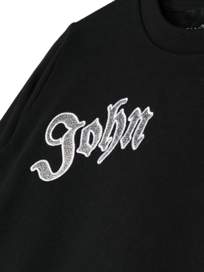 Shop John Richmond Junior Logo-embroidered Sweatshirt In Black