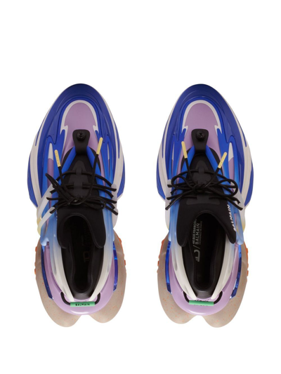 Balmain Unicorn Low-top Trainers In Neoprene And Leather In Blue