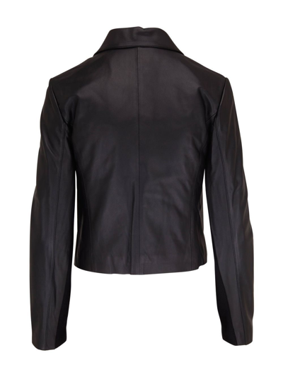 Shop Vince Off-centre Zip Jacket In Black