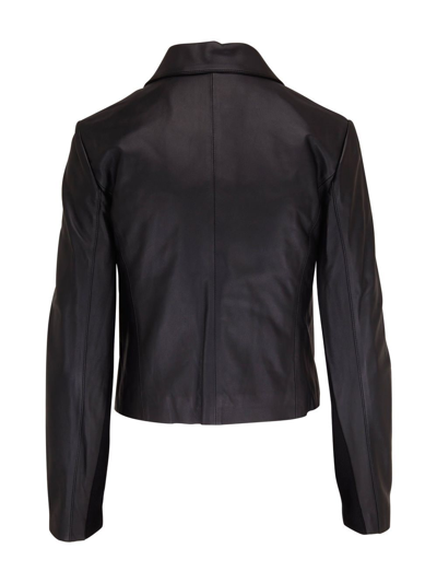 Vince Classic Leather Jacket In Black