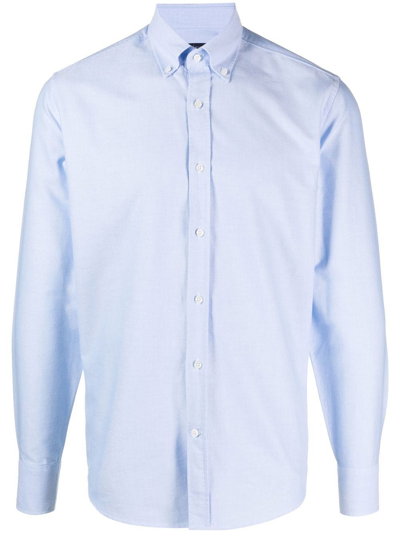 Deperlu Slim-cut Poplin Shirt In Blue