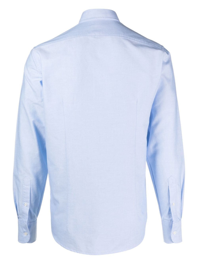 Deperlu Slim-cut Poplin Shirt In Blue
