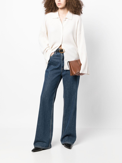 Reformation Fantino Cashmere Collared Cardigan In White