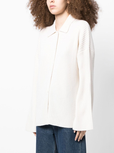 Reformation Fantino Cashmere Collared Cardigan In White
