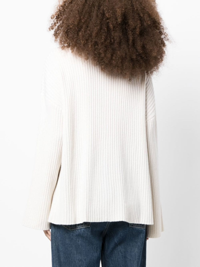 Reformation Fantino Cashmere Collared Cardigan In White