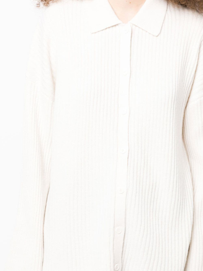 Reformation Fantino Cashmere Collared Cardigan In White