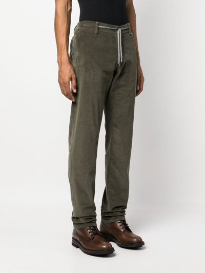 Shop Canali Straight-leg Trousers In Green