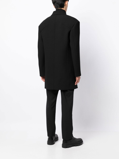 Shop Alyx Clip-fastening Single-breasted Coat In Black
